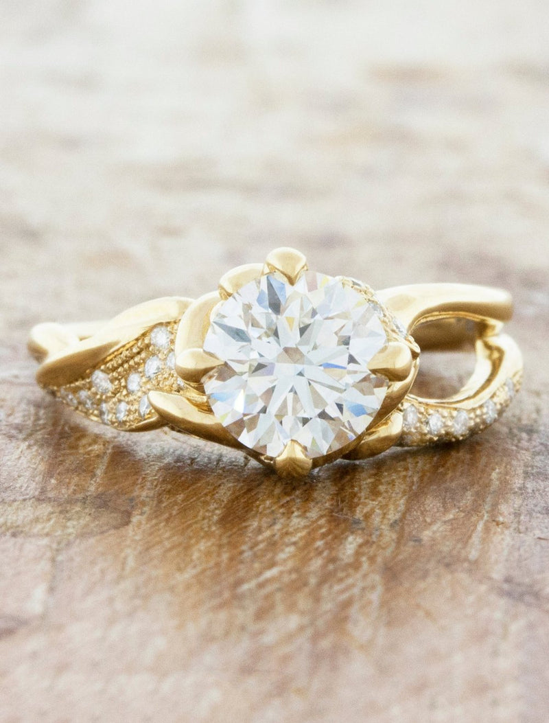 caption:Shown with 1.73ct round diamond in 14k yellow gold