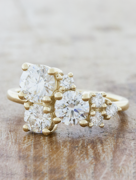 Sweta: Diamond Cluster Engagement Ring | Ken & Dana Design
