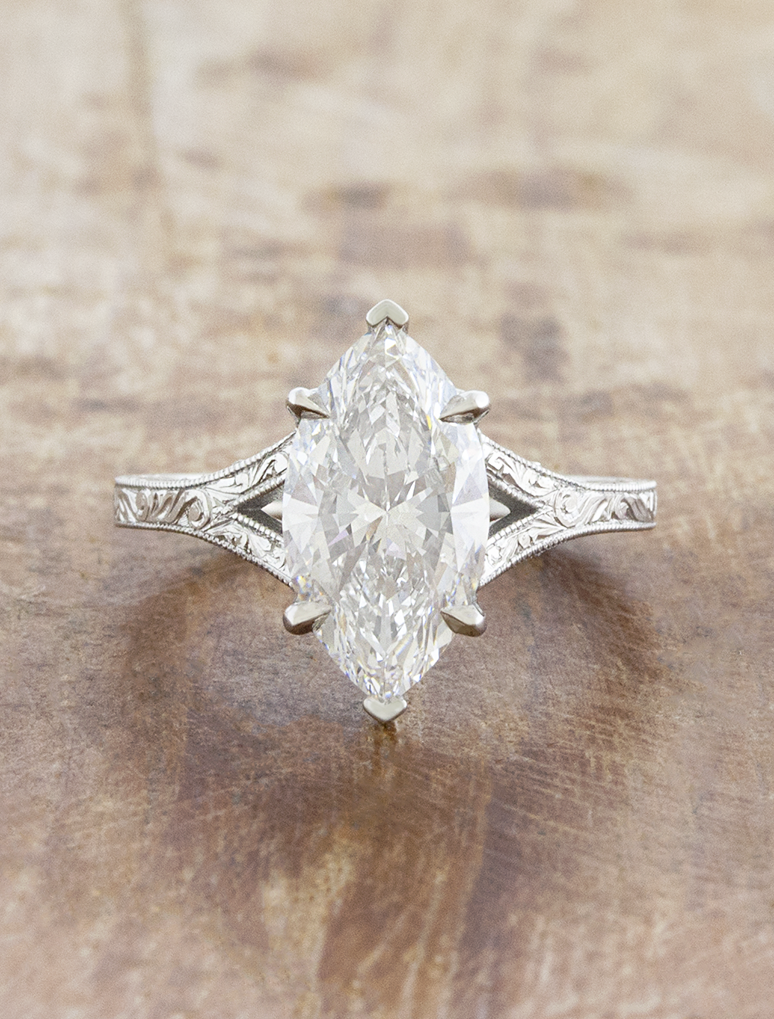 caption:Shown with 2.5ct marquise in platinum