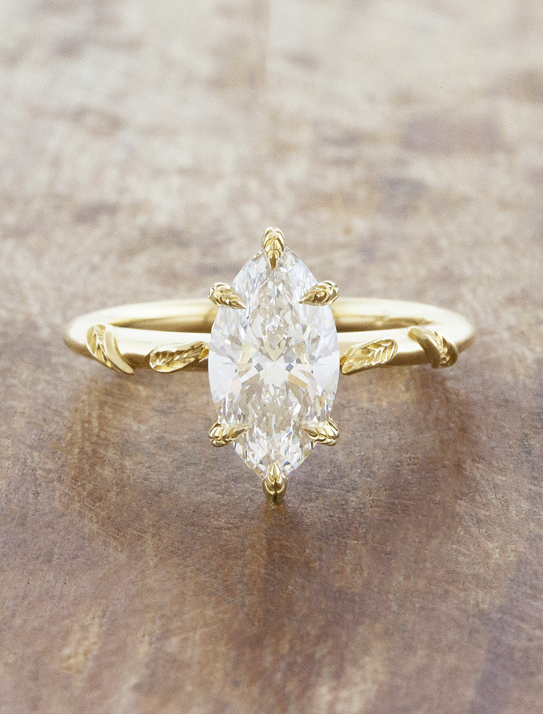 caption:Shown with 1.5ct marquise in 14k yellow gold 