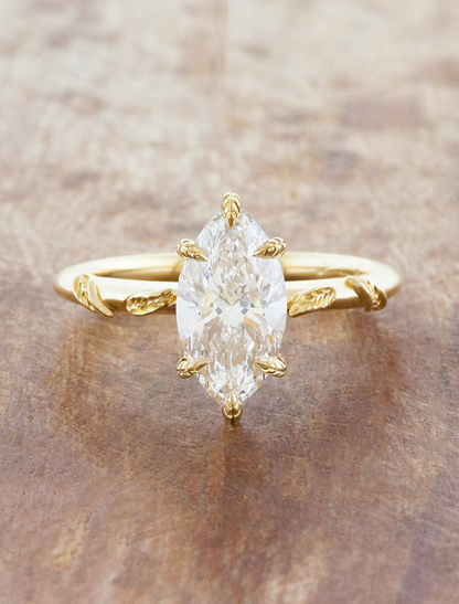 caption:Shown with 1.5ct marquise in 14k yellow gold 