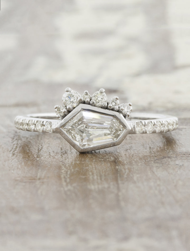 caption:Shown with hexagon diamond in platinum