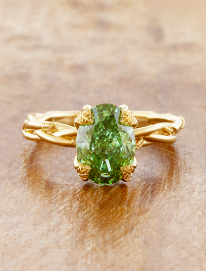 Vesa - 2.64ct Oval Lab Grown Green Diamond