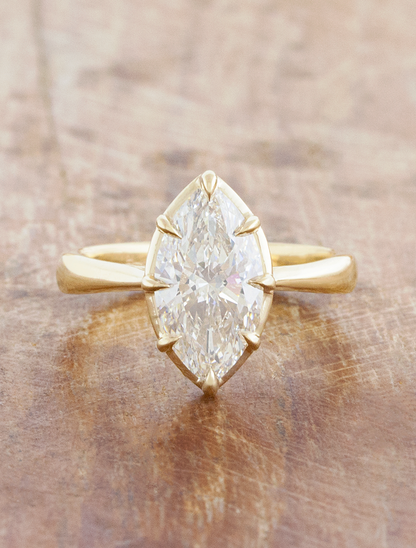 caption: Shown with 2.2ct marquise in 14k yellow gold 