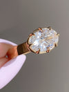 caption:Shown with 3ct antique cut oval diamond in 18k yellow gold