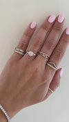 caption: Shown with 1.02ct round diamond in 14k white gold 
