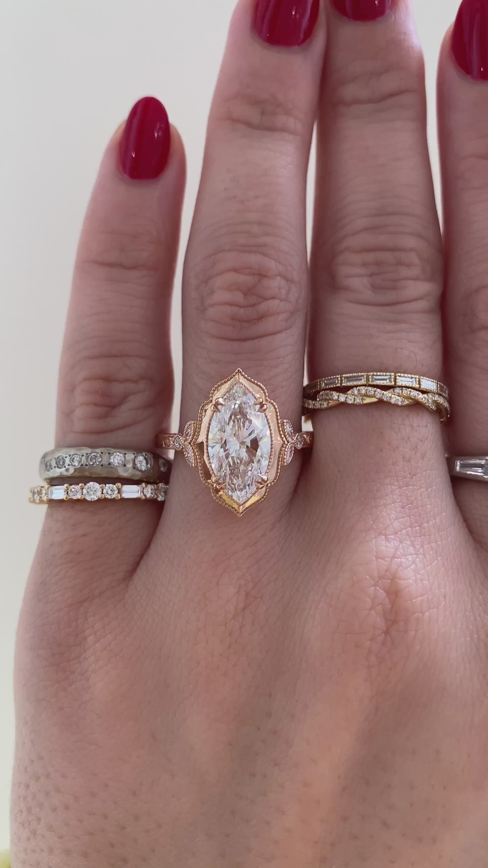 caption:Shown with 2.5ct marquise diamond in 18k rose gold 