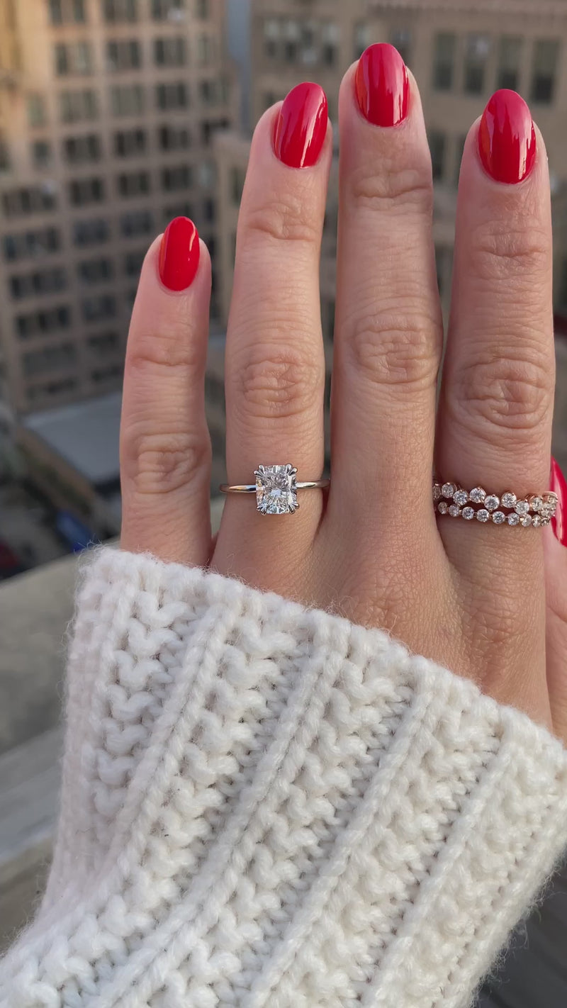 caption:Shown with 1.50ct cushion cut diamond in platinum