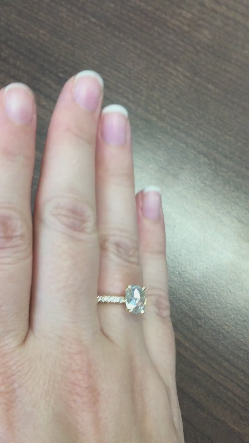 caption:Shown with rough cut diamond in 14k yellow gold