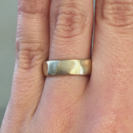 caption:Shown in 6mm width in 14k yellow gold with satin finish