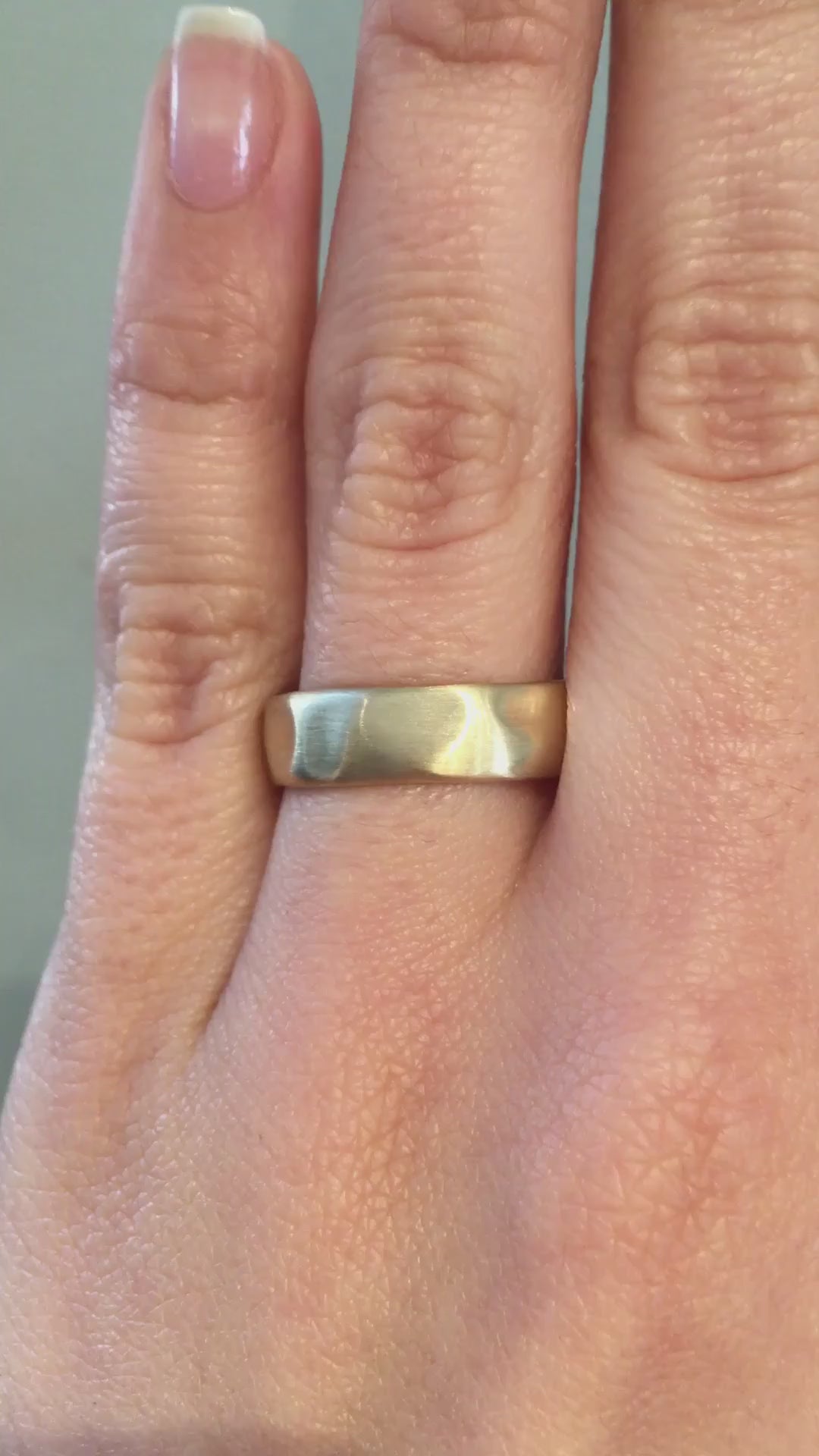 caption:Shown in 6mm width in 14k yellow gold with satin finish