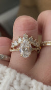 caption:Paired with Melody engagement ring in 14k yellow gold