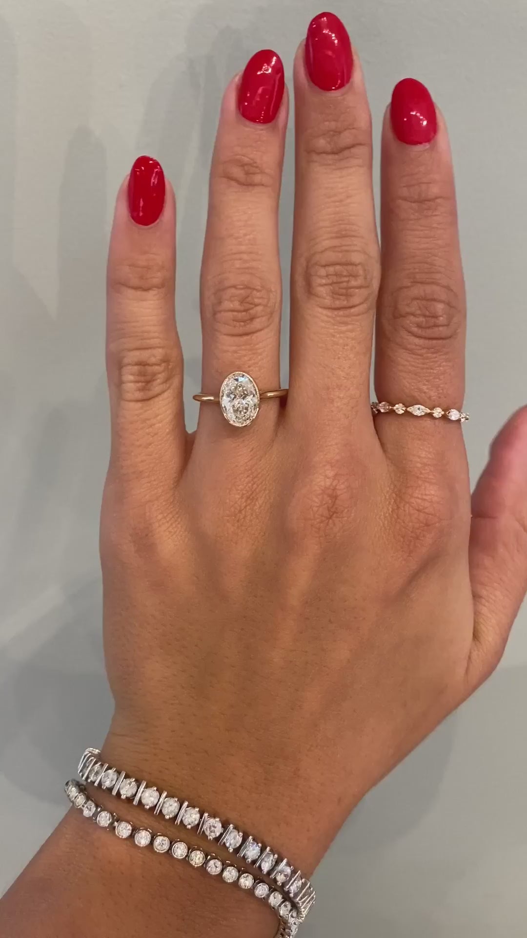 caption:Shown with a 2ct oval in 14k yellow gold