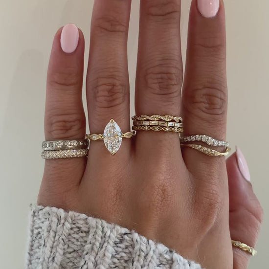 caption:Shown with 2ct marquise cut diamond in 14k yellow gold