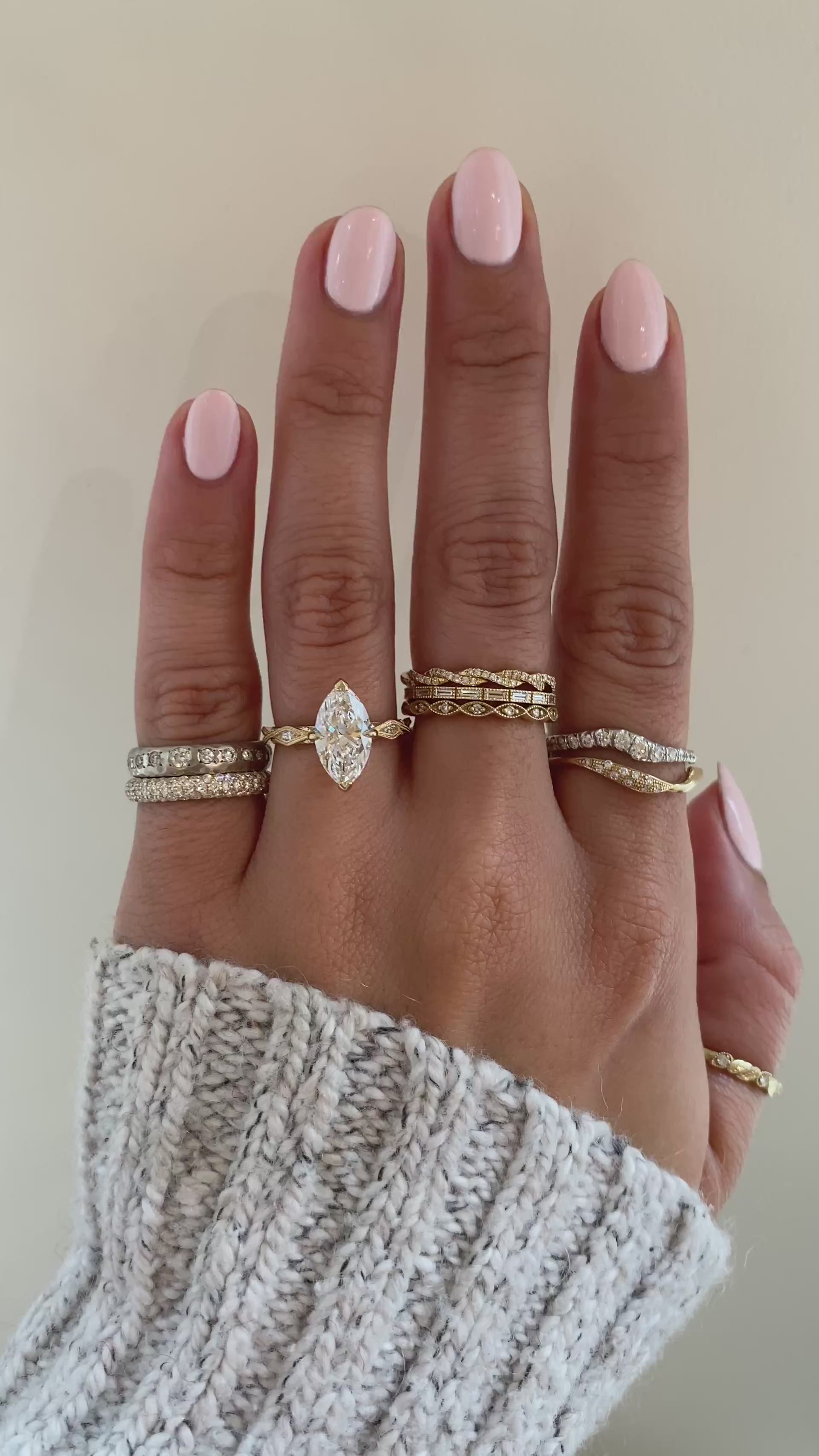 caption:Shown with 2ct marquise cut diamond in 14k yellow gold