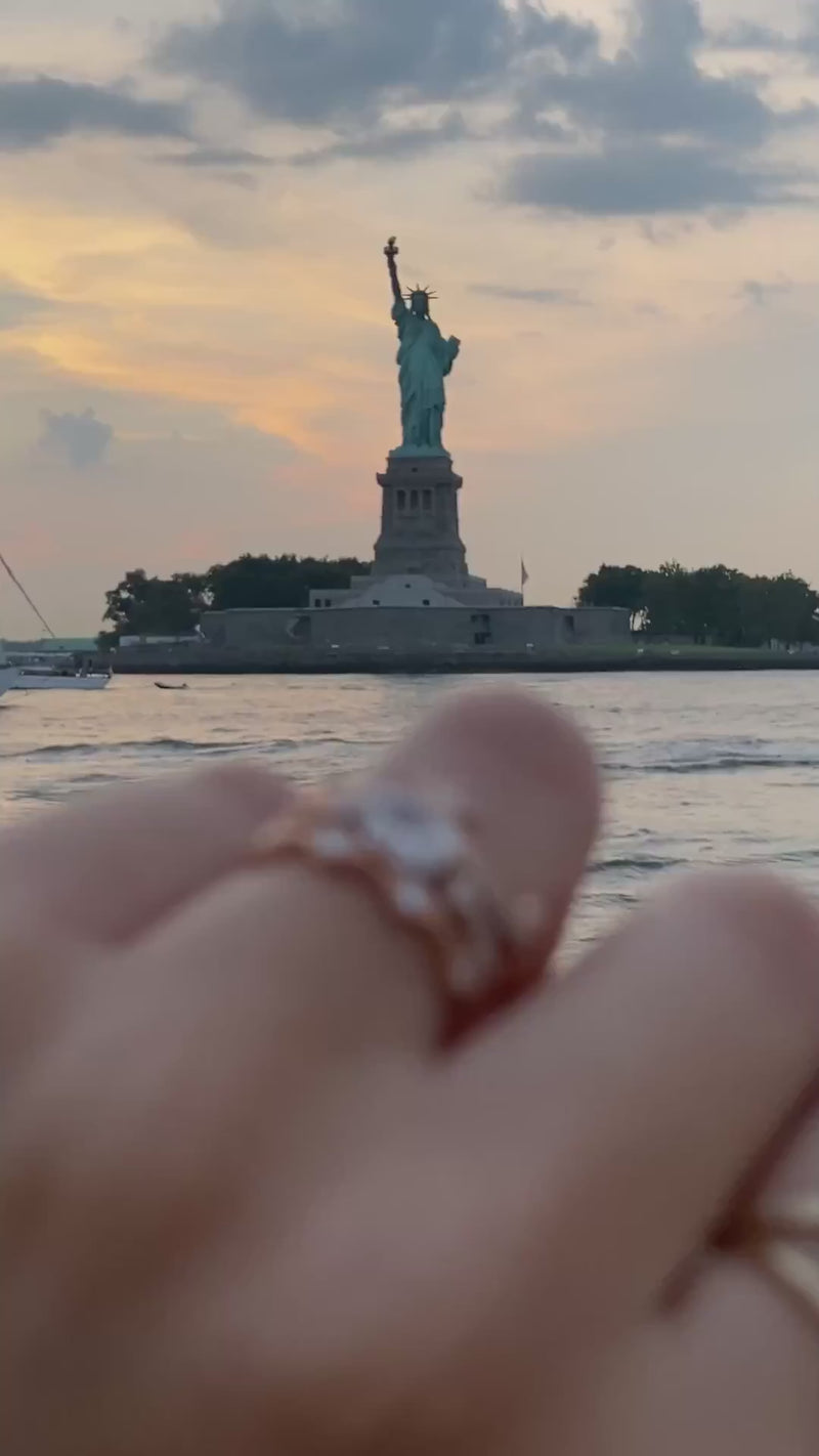 caption:Stacked with Charleen and Zuzel rings in 14k rose gold