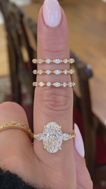 caption: Shown in halfway, 3/4 way and eternity diamond coverage