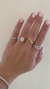 caption:Shown with 1.7ct oval diamond in 14k yellow gold