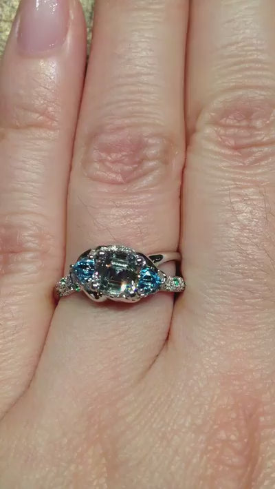 caption:Shown with asscher cut diamond in 14k white gold