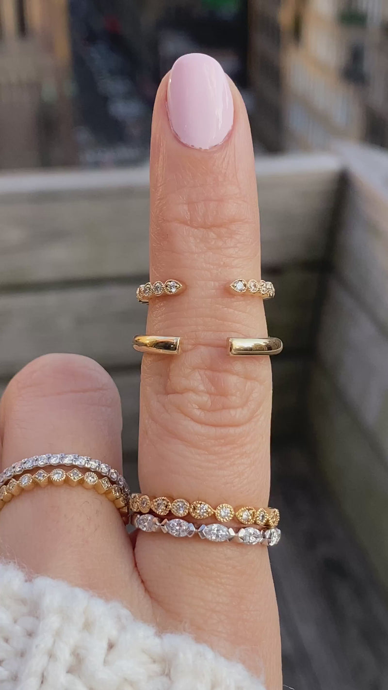 caption:Shown in 14k yellow gold (second ring from top)