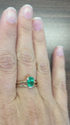 caption:Shown with 1.5ct oval emerald in 14k yellow gold