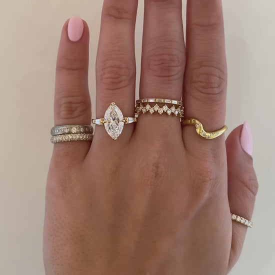 caption:Shown with 3ct marquise in 14k yellow gold 