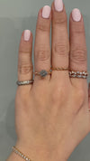 caption:Shown with 1ct round salt & pepper diamond in 14k rose gold
