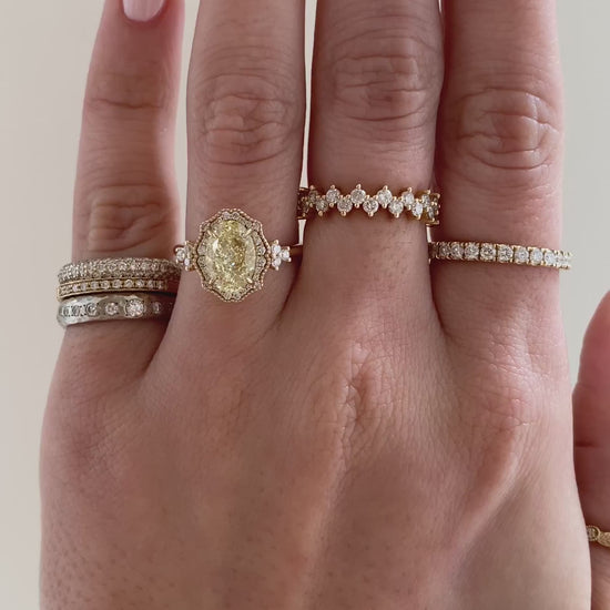 caption:Shown with 2ct fancy yellow oval in 14k yellow gold