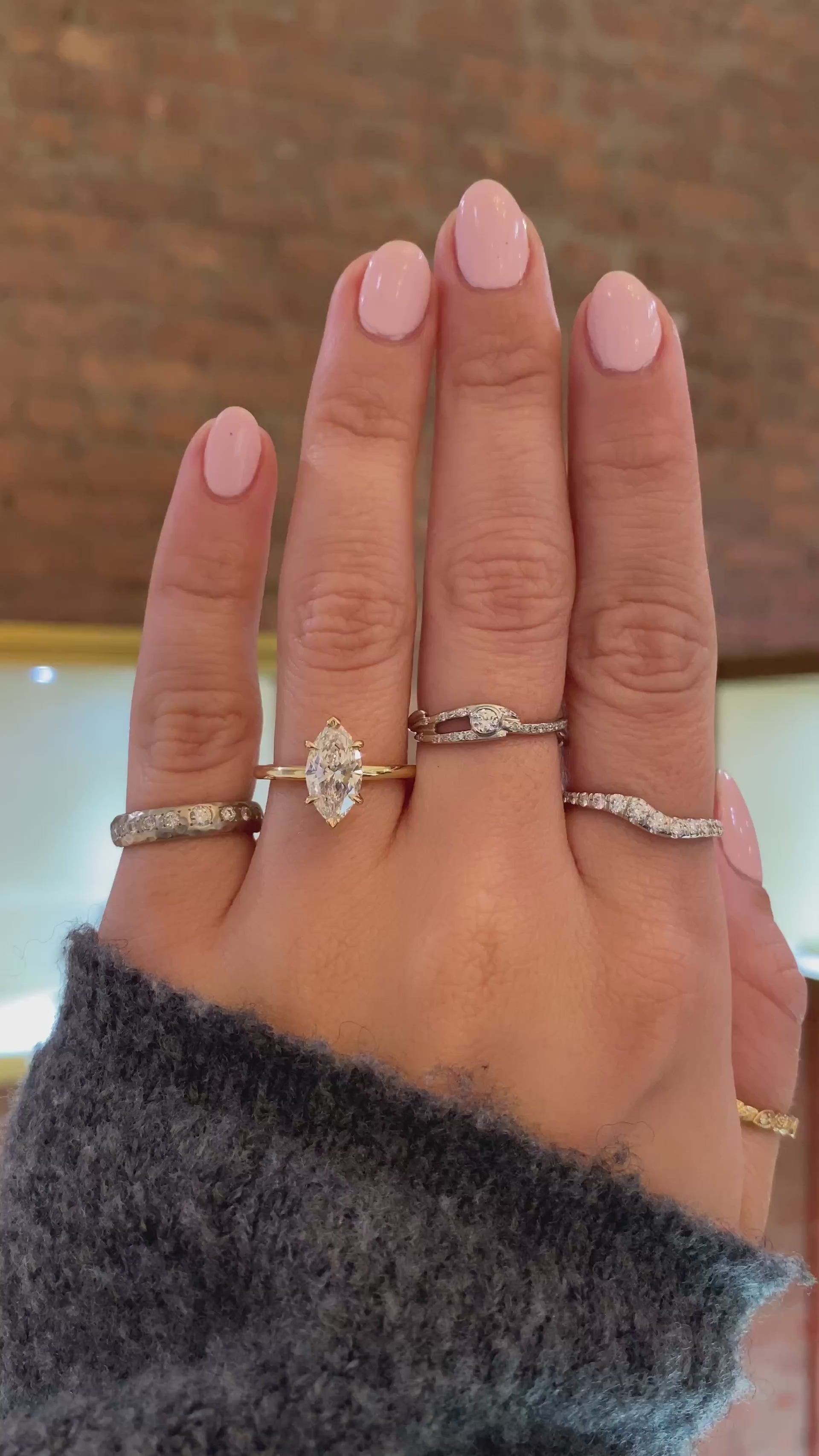 caption:Shown with 1.5ct marquise in 14k yellow gold