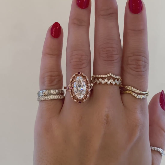 caption:Shown with 4ct marquise in 14k rose gold