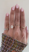 caption:Shown with 1.5ct oval diamond in 14k yellow gold