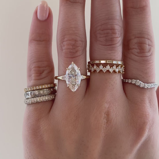 caption:Shown with 3ct marquise in 14k yellow gold