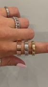 caption:Shown in 4mm 14k yellow gold, 5mm platinum, & 6mm 14k rose gold, polished finish