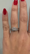 caption:Stacked with Juniper engagement ring in platinum
