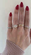 caption:Shown with 2ct cushion cut in 14k yellow gold & platinum setting 