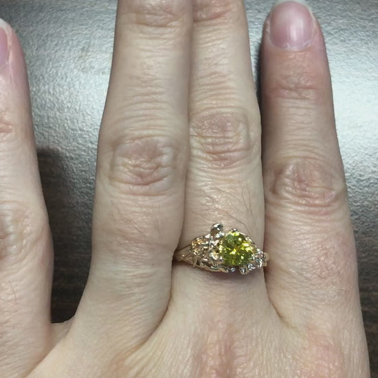 caption:Shown with yellow sapphire in rose gold