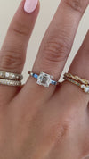 caption: Shown with 1.2ct asscher cut diamond in 14k white gold
