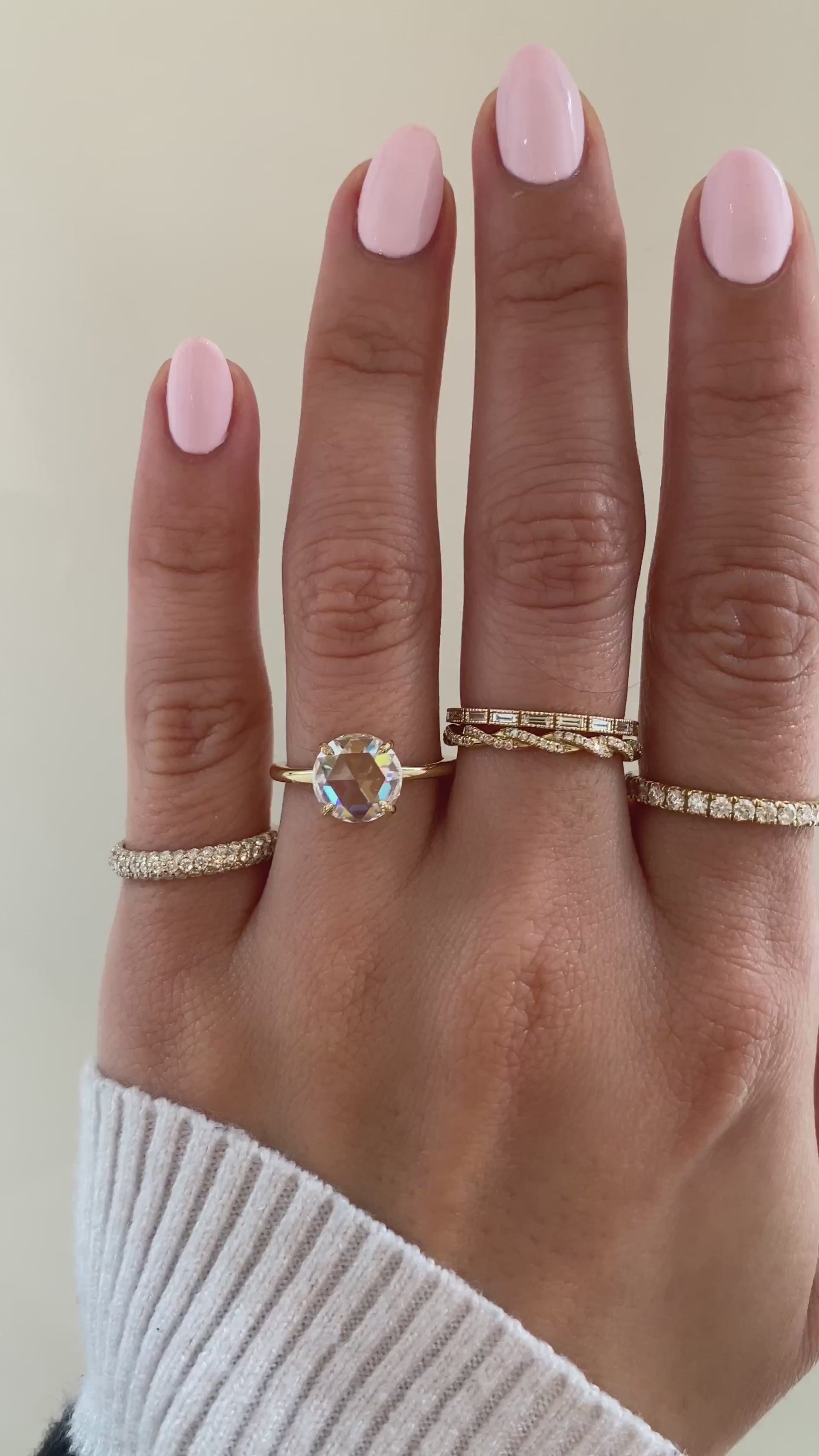 rose cut diamond ring K18YG