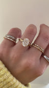 caption:Shown with 2.5ct oval in 14k yellow gold