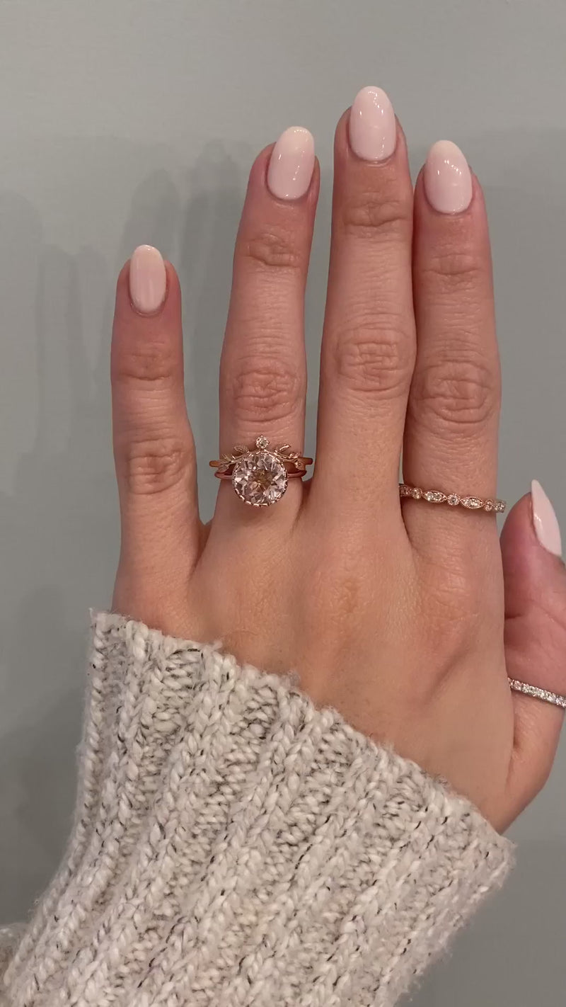 caption:Shown with 2ct morganite in 14k rose gold