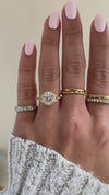 caption:Shown with 2ct round diamond in 14k yellow gold