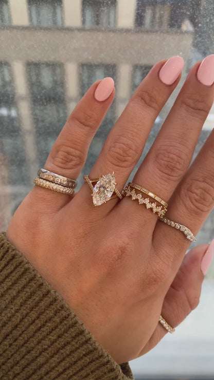 caption:Shown with 3ct marquise in 14k yellow gold
