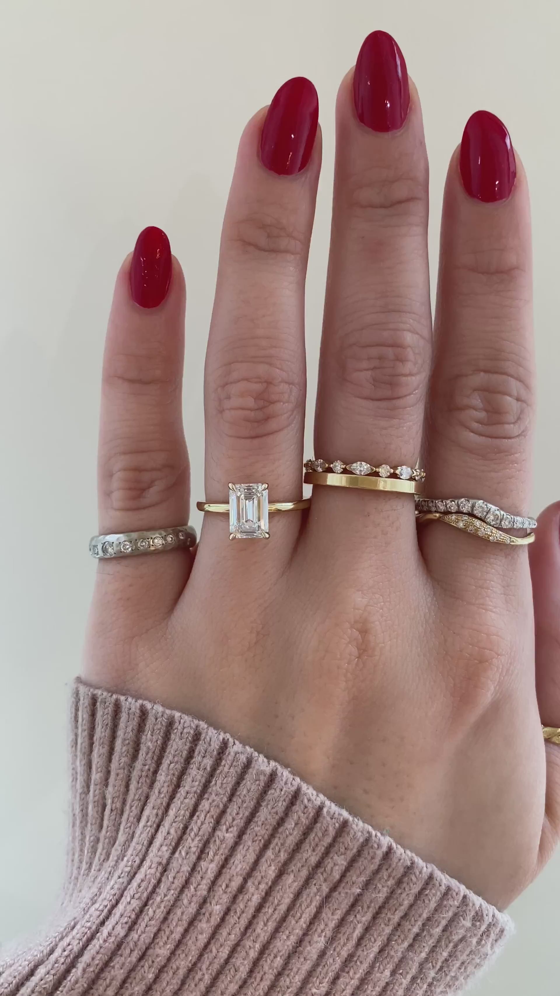 caption:Shown with 1.78ct emerald cut in 14k yellow gold 