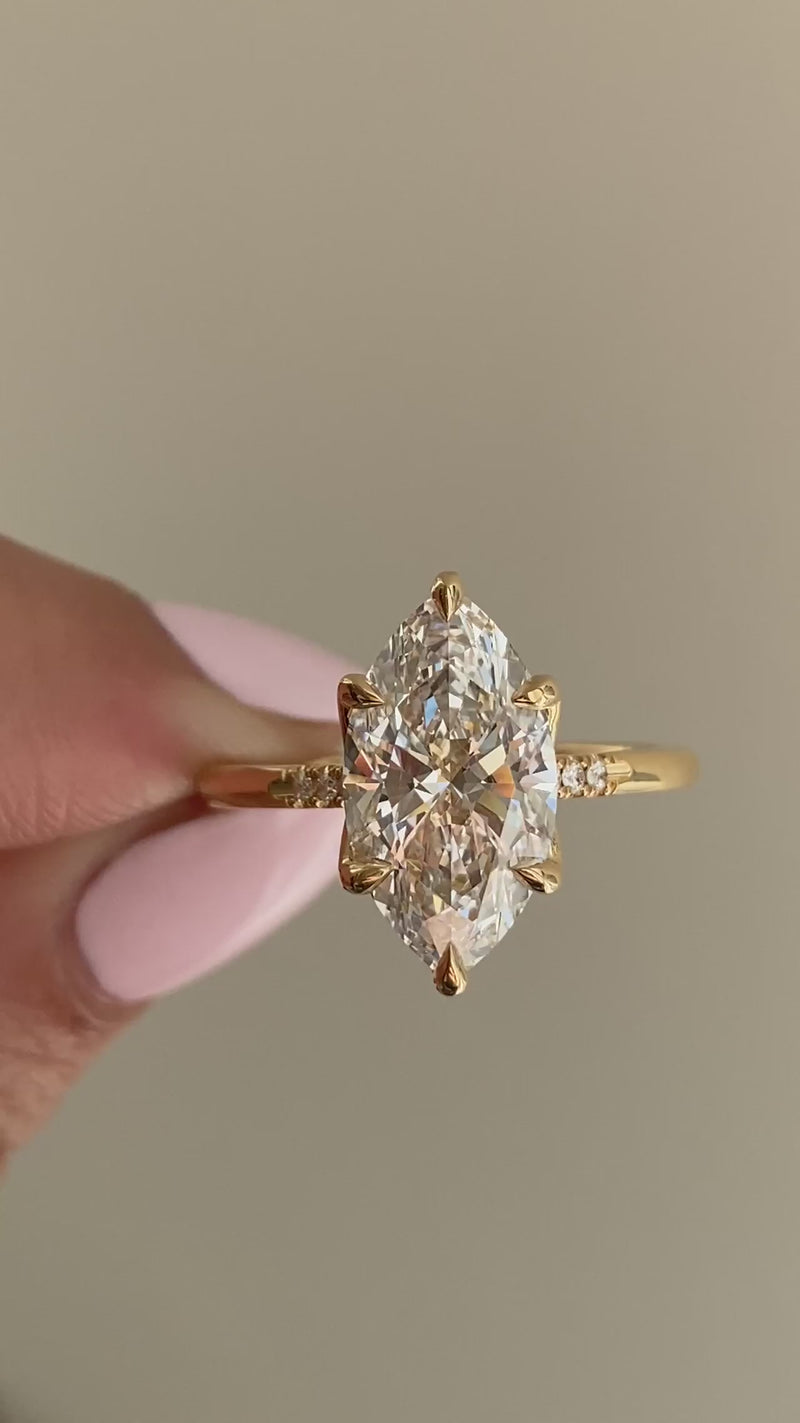 caption:Shown with 3.5ct marquise diamond in 14k yellow gold 
