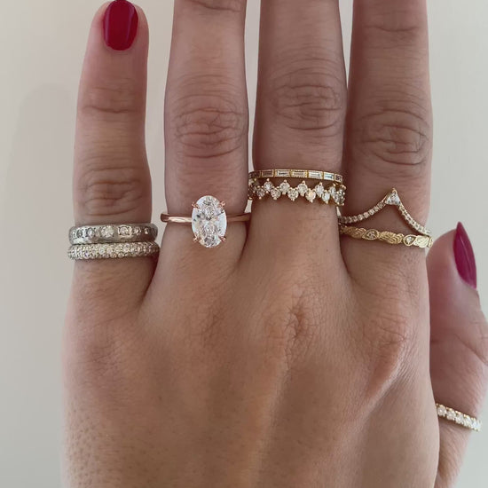 caption:Shown with 1.5ct oval in 14k rose gold 