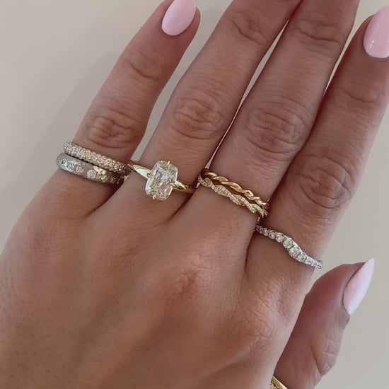 caption:Shown with 1.5ct champagne Old Mine Cut n 14k yellow gold 