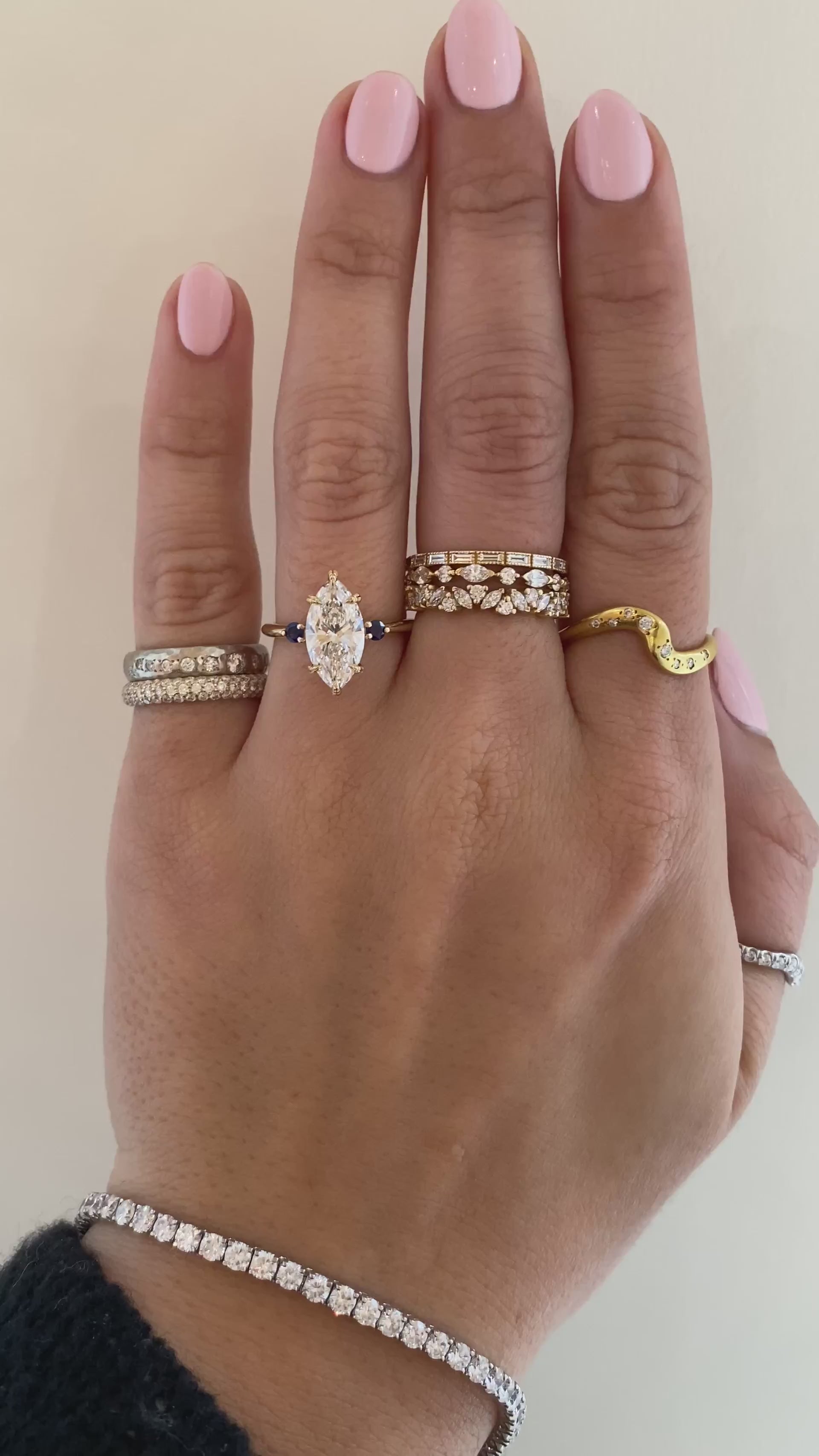 caption:Shown with 2ct marquise diamond in 14k yellow gold