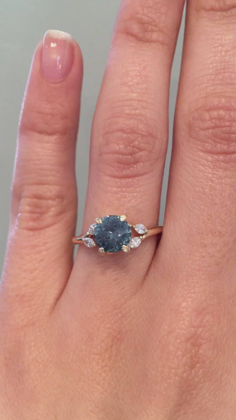 caption:Shown with 1.60ct montana sapphire round cut diamond