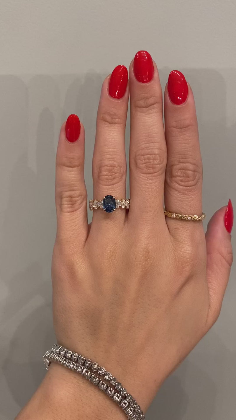 caption:Shown with oval sapphire in 14k yellow gold