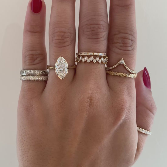 caption: Shown with 2.2ct marquise in 14k yellow gold 